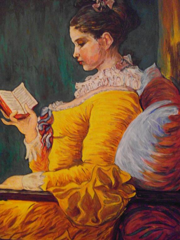 The young girl reading