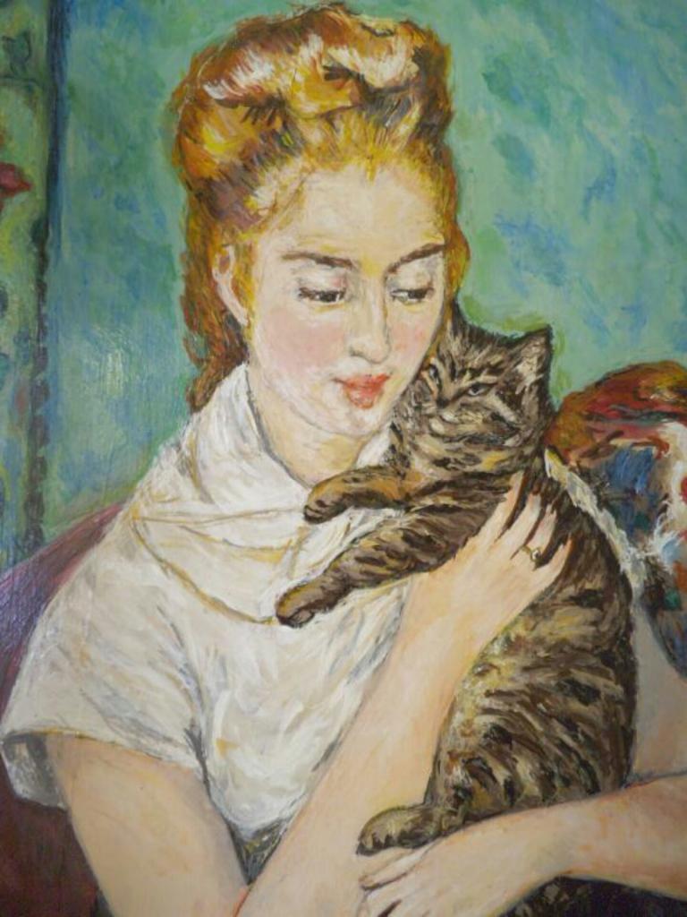 The girl with the cat